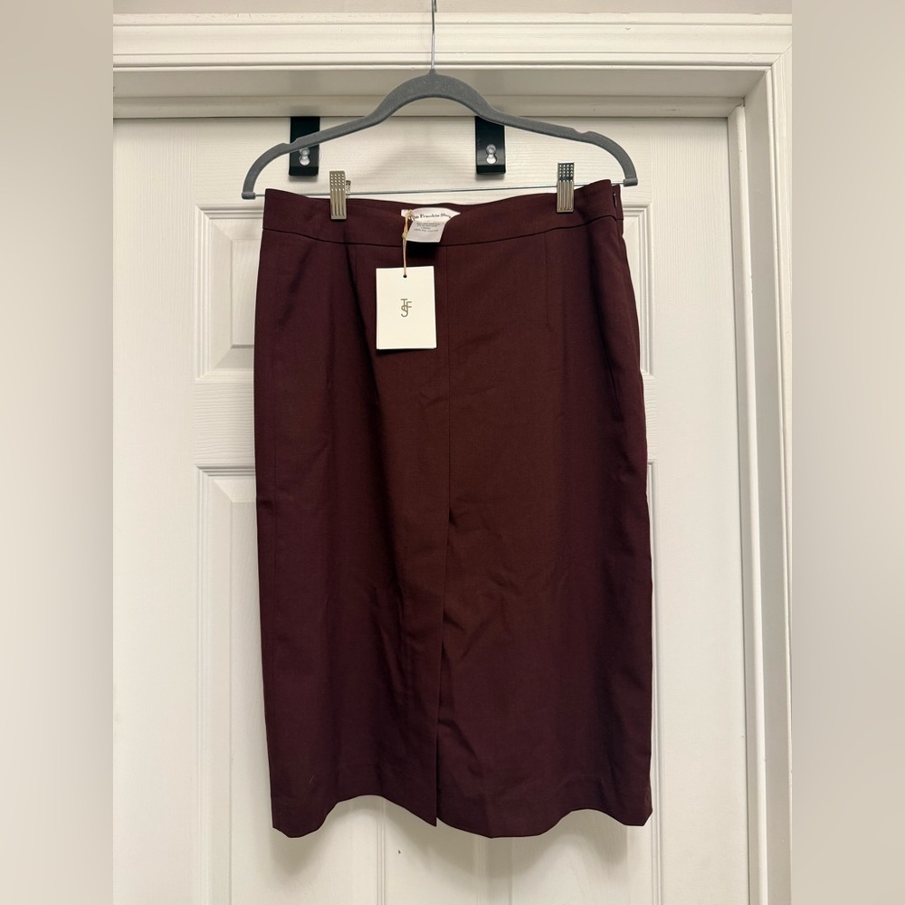 The Frankie Shop Deep Burgundy Pencil Skirt